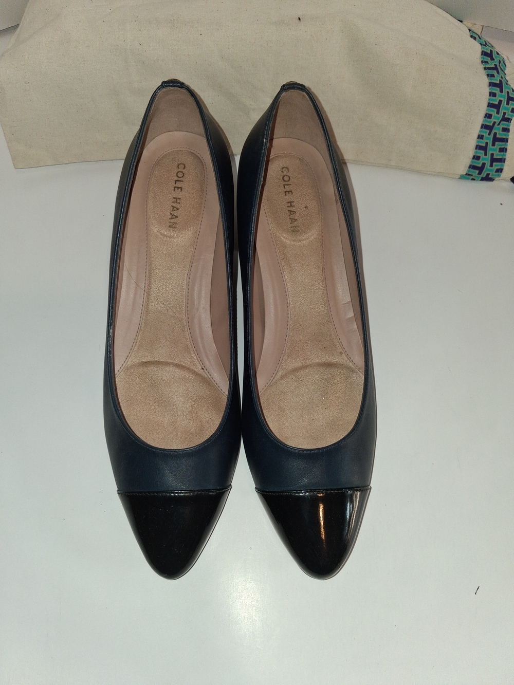 Cole Haan Women's Navy & Black Pointed Toe Pumps